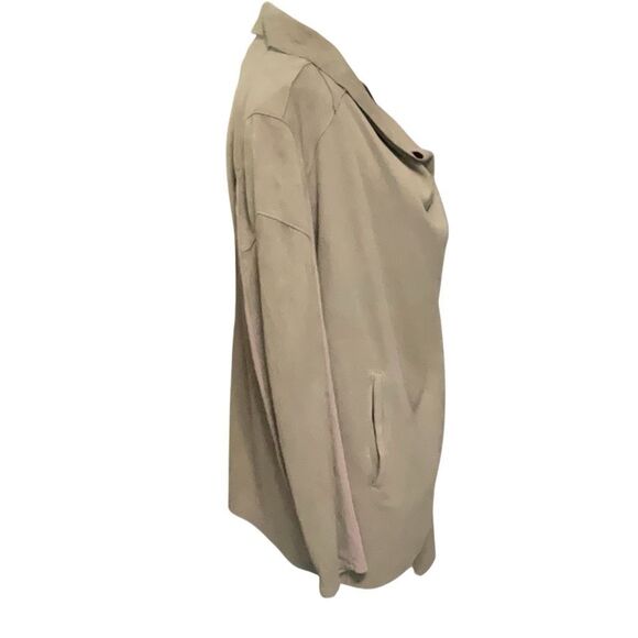 Blanknyc Lightweight Brown Faux Suede Draped Neck Long Sleeve Jacket Size Medium - Picture 3 of 7